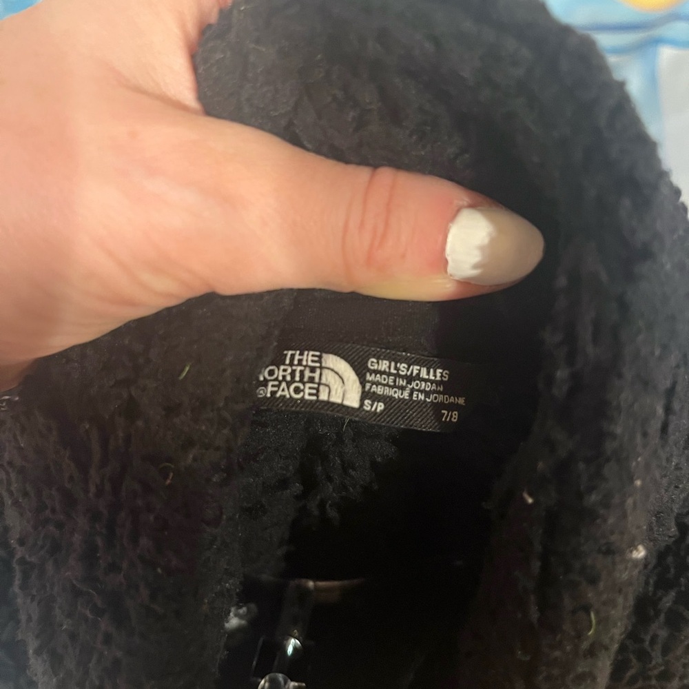 The North Face Black Fleece Jacket, Girls size 7/8 - Picture 3 of 4